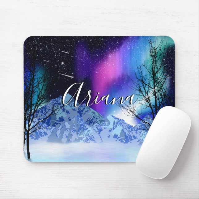 Winter Wonderlights Mouse Pad (With Mouse)