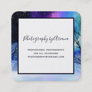 Winter Wonderlights Square Business Card