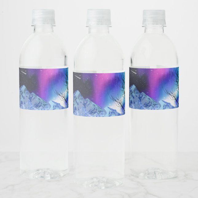 Winter Wonderlights Water Bottle Label (Bottles)