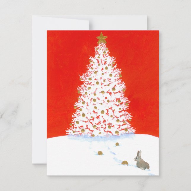 Winter Wonders Holiday Christmas Rabbit by Bihrle Card (Front)