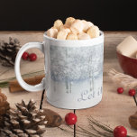 Winter Wood Scene Let it Snow Coffee Mug<br><div class="desc">White and grey snowy woods winter scene with cozy house. Customizable-let it snow text.</div>