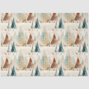 Winter woodland and deer tissue paper