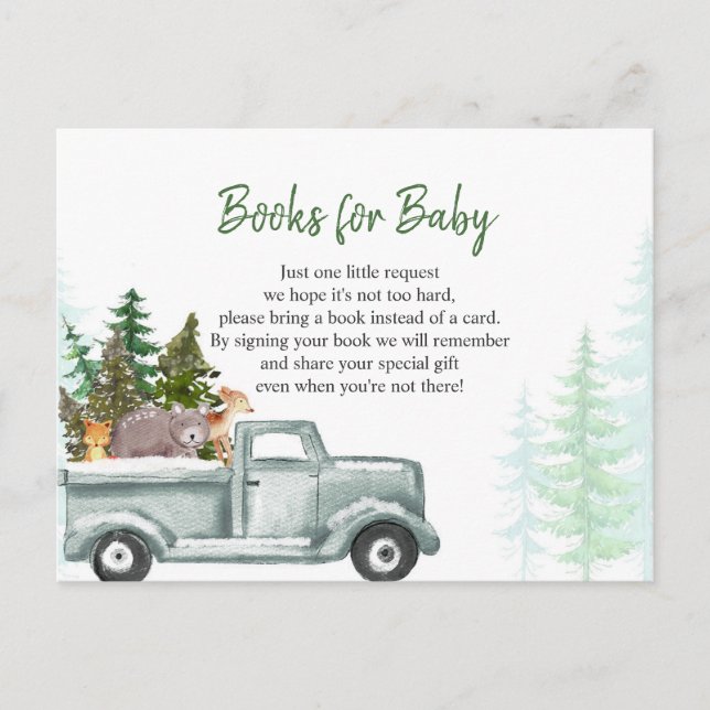 Winter Woodland Animal Books for Baby Postcard (Front)
