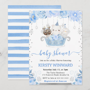 Winter Woodland Animals Baby Shower Invitation