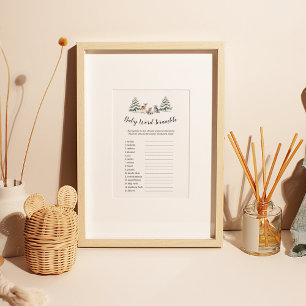 Winter Woodland Animals "Baby Word Scramble" Game Flyer