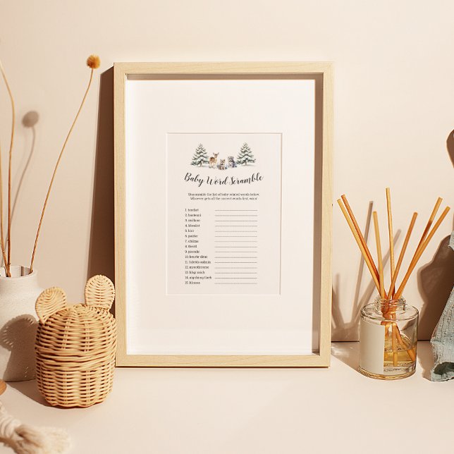 Winter Woodland Animals "Baby Word Scramble" Game Flyer (Creator Uploaded)