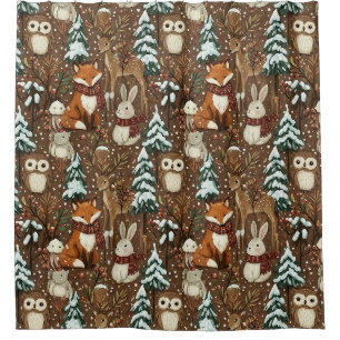 Winter Woodland Animals Christmas Pattern