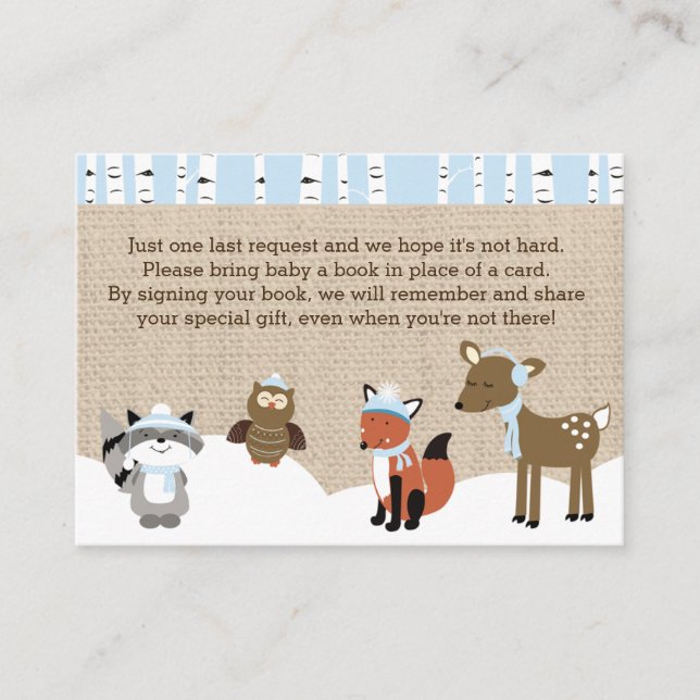 Winter Woodland Animals Enclosure Book Request (Front)