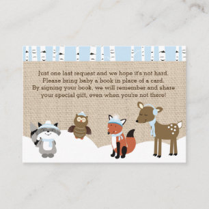 Winter Woodland Animals Enclosure Book Request Card