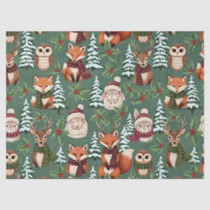 Winter Woodland Animals Festive Charm Tissue Paper