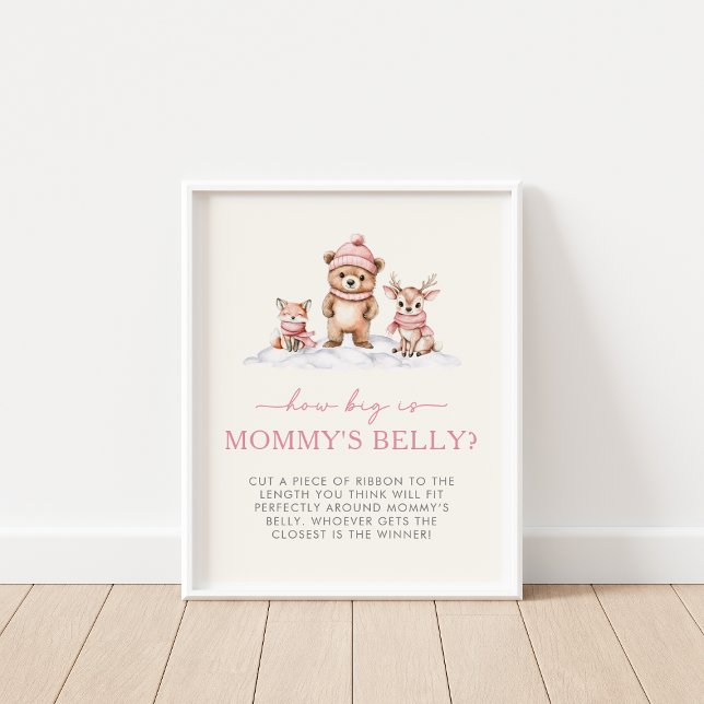 Winter Woodland Animals How Big is Mommy's Belly Poster (Creator Uploaded)