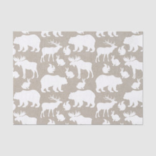 Winter Woodland Animals Pattern Holidays Tissue Paper