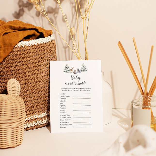 Winter Woodland Animals UK Baby Word Scramble  Flyer (Creator Uploaded)