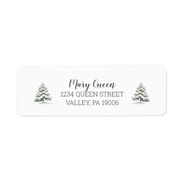 Winter Woodland Animaux Baby shower Retour Adresse (Devant)
