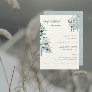 Winter Woodland Baby it's Cold Baby Shower II Invitation