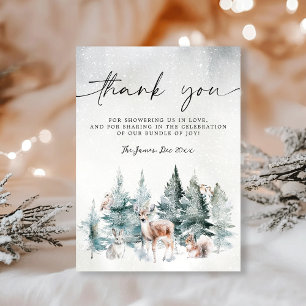 Winter Woodland Baby It's Cold Outside Thank You Enclosure Card