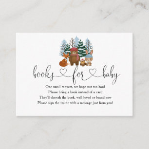 Winter Woodland Baby Shower Books For Baby Enclosure Card