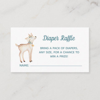 Winter Woodland Baby Shower Diaper Raffle Card