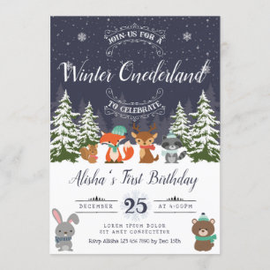 Winter Woodland Birthday Invitation