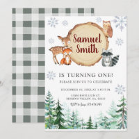Winter Woodland Birthday Invitation