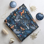 Winter Woodland Blue/Gold ID785 Fabric<br><div class="desc">This original fabric pattern features an eye-catching colour palette in shades of blue and gold. The sophisticated charm of this design is not just for kids or Christmas; the winter wonderland of animals and foliage gives this pattern a modern, contemporary vibe. Watercolor graphics include deer, fox and rabbit surrounded by...</div>