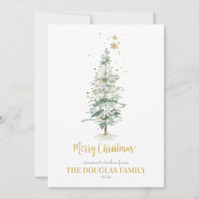 Winter Woodland Christmas Tree Card (Front)