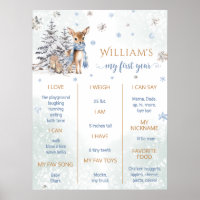 Winter Woodland Dee First Birthday Party Milestone