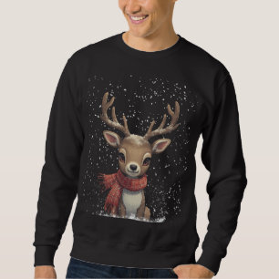 Winter Woodland Deer hoodle Sweatshirt