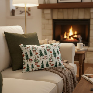 Winter Woodland Forest Animals Decorative Pillow