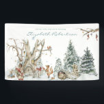 Winter Woodland Forest | Baby Shower Banner<br><div class="desc">Welcome your birthday guests with your own welcome banner. These designs can be personalized for your special occasion and would be perfect for your baby shower, birthday party and many more special occasions. Add your custom wording to this design by using the "Edit this design template" boxes on the right-hand...</div>