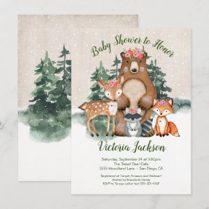 Winter Woodland Forest Baby Shower invitations
