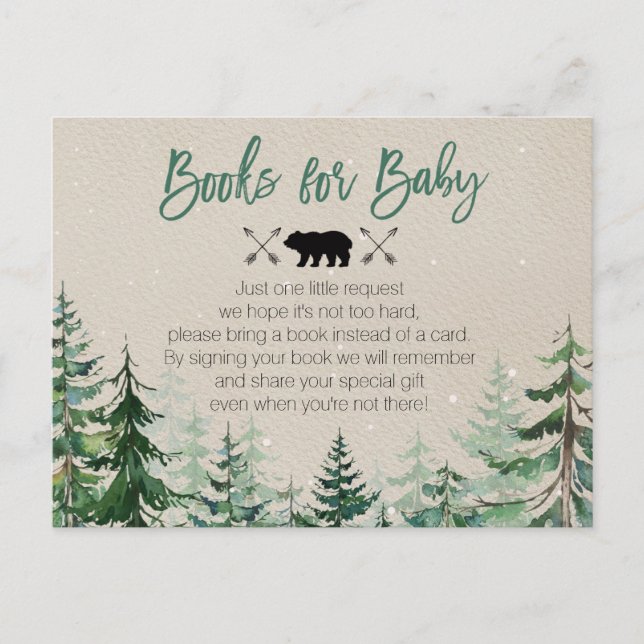 Winter Woodland Forest Books for Baby Postcard (Front)