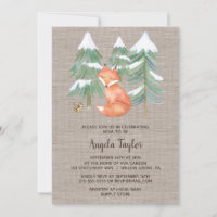Winter Woodland Fox and Chipmunk Baby Shower