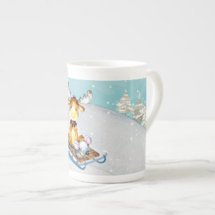 Winter Woodland Friends - Animal Illustration Bone China Mug