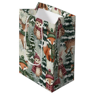 Winter Woodland Friends – Cute Animals Medium Gift Bag