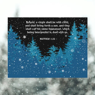 Winter Woodland Matthew KJV Verse Christmas Holiday Postcard