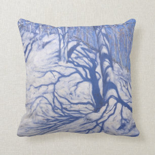 Winter Woodland near Courcheval 2008 Throw Pillow