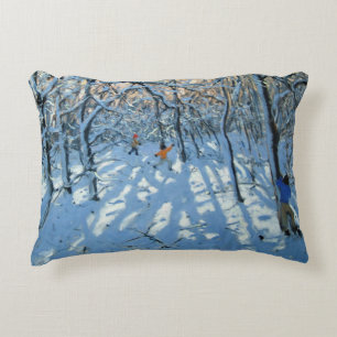 Winter woodland near Newhaven Derbyshire Decorative Pillow