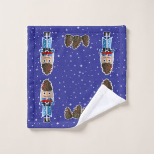 Winter Woodland Nutcracker with Little Red Truck Wash Cloth