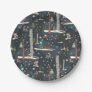 Winter Woodland Paper Plate