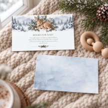 Winter Woodland Pine Fawn Books for Baby Card