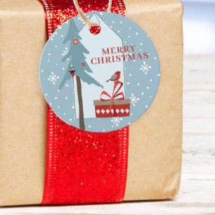 Winter woodland rustic tree Merry Christmas Favour Tags