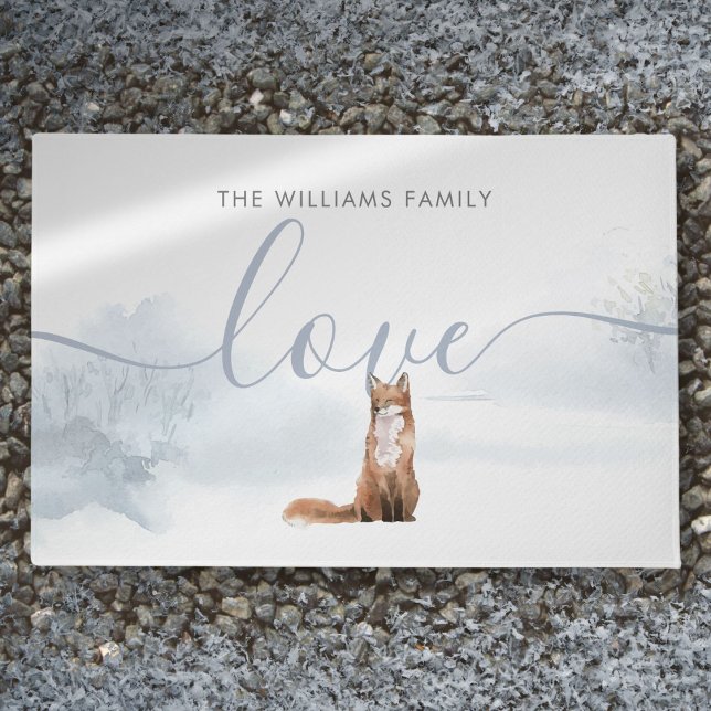 Winter Woodland Scene Fox Doormat (Winter Woodland Scene Fox Doormat)