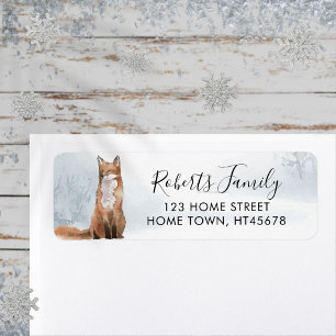 Winter Woodland Scene Fox Return Address