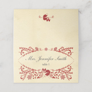 Winter Woodland Sleeping Fox Christmas Place Card