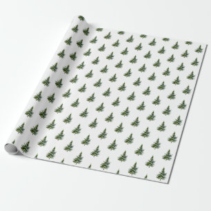 Winter Woodland Small Pine Tree Forest Wrapping Paper