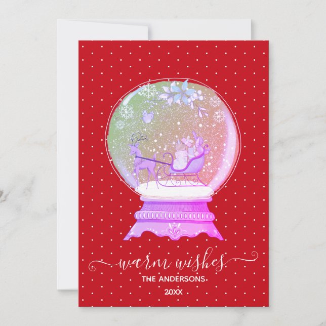 Winter Woodland Snowglobe  Holiday Card (Front)