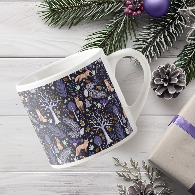Winter Woodland Violet/Gold ID785 Espresso Cup (Creator Uploaded)