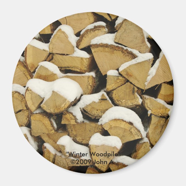 Winter Woodpile Magnet (Front)