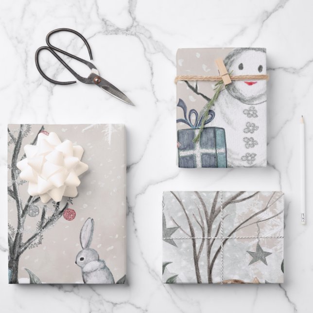 Winter Wrapping Paper Sheets (Front)
